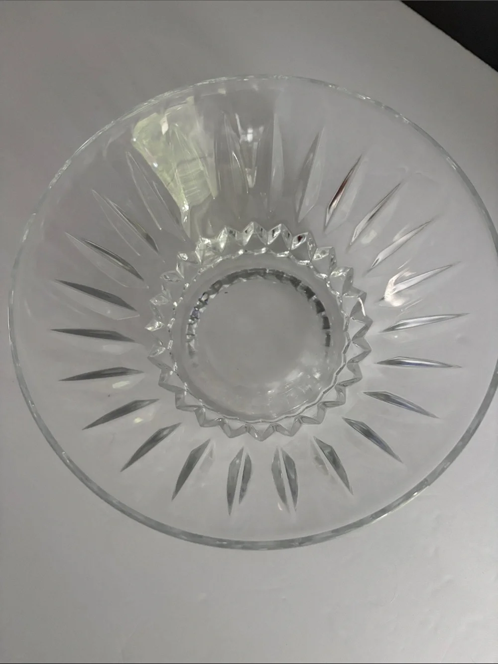 Clear Cut Glass Serving Bowl - Clear